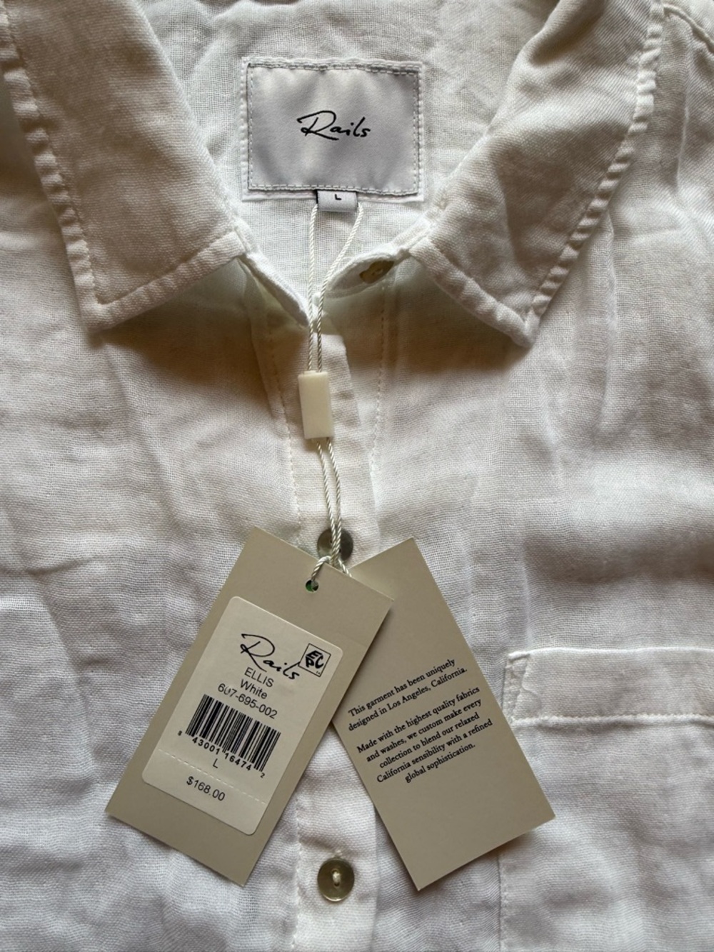 Rails Classic White Button-Up Gauze Shirt NWT - Picture 7 of 8